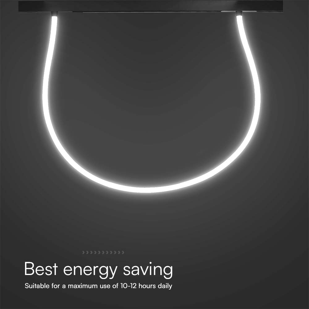 24W LED Magnetic Track Light Flexible Tube  2M CCT: 4000K Dimmable Black Body img 1