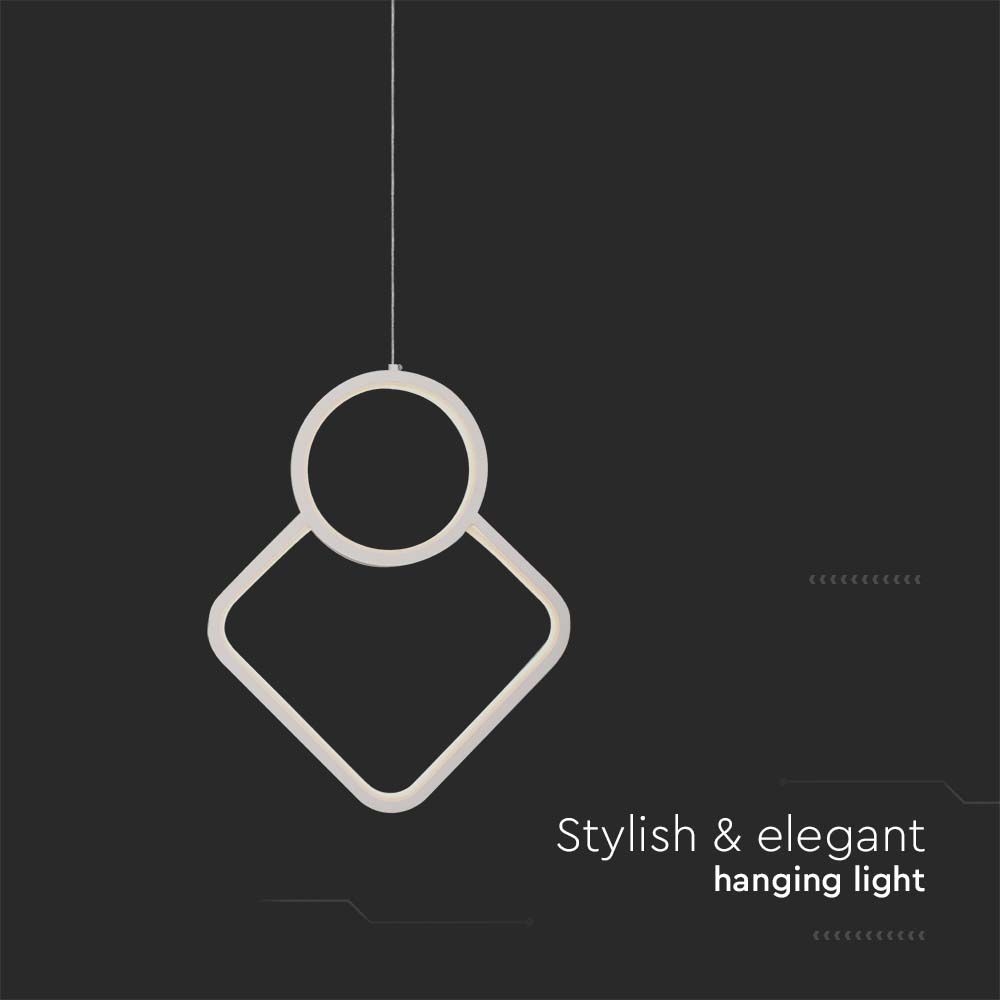 Lampadario LED a Sospensione 12W dal Design Moderno 28x180cm Colore Bianco img 1