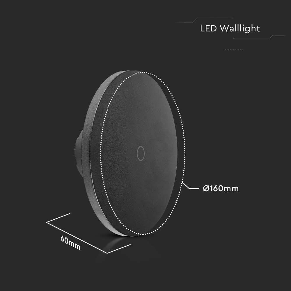 LED Wall Light Black Body Dimmable 3in1