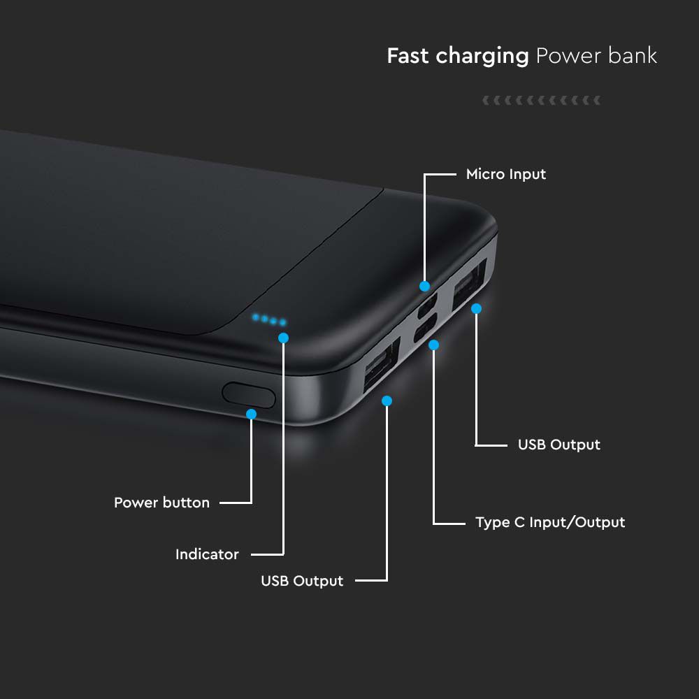 Power Bank 10.000 mAh Colore Nero