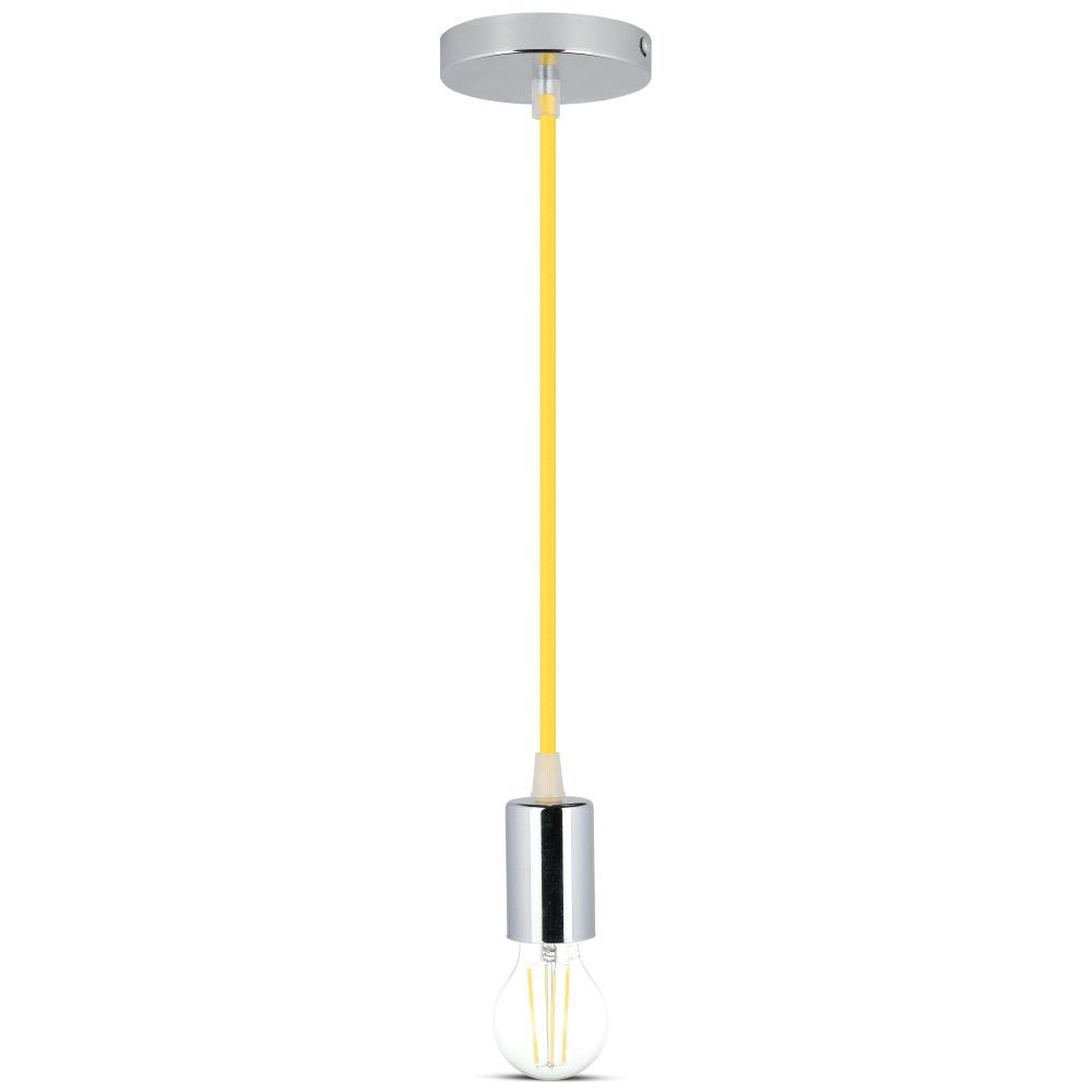 Lampadario con Portalampada Cromo Dome Giallo Chiaro Cavo img 2