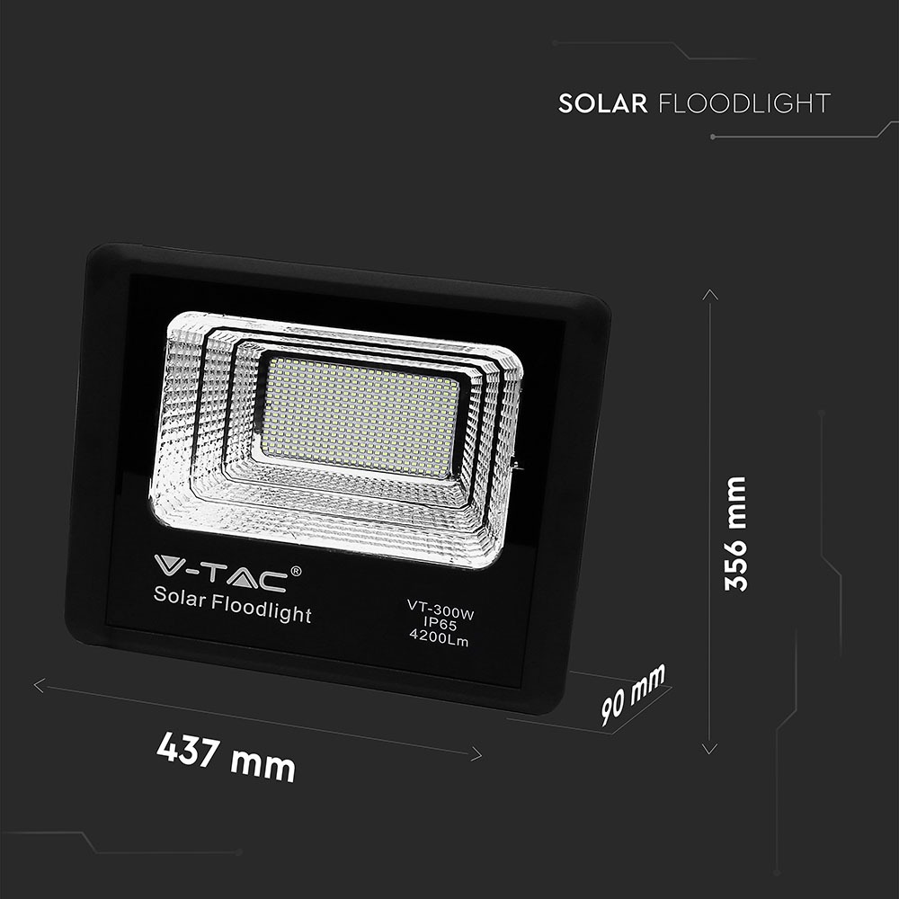 50W Pannello Solare con LED Proiettore 4000K
