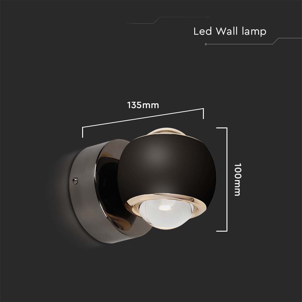 10W LED Wall Lamp Light Black 3000K