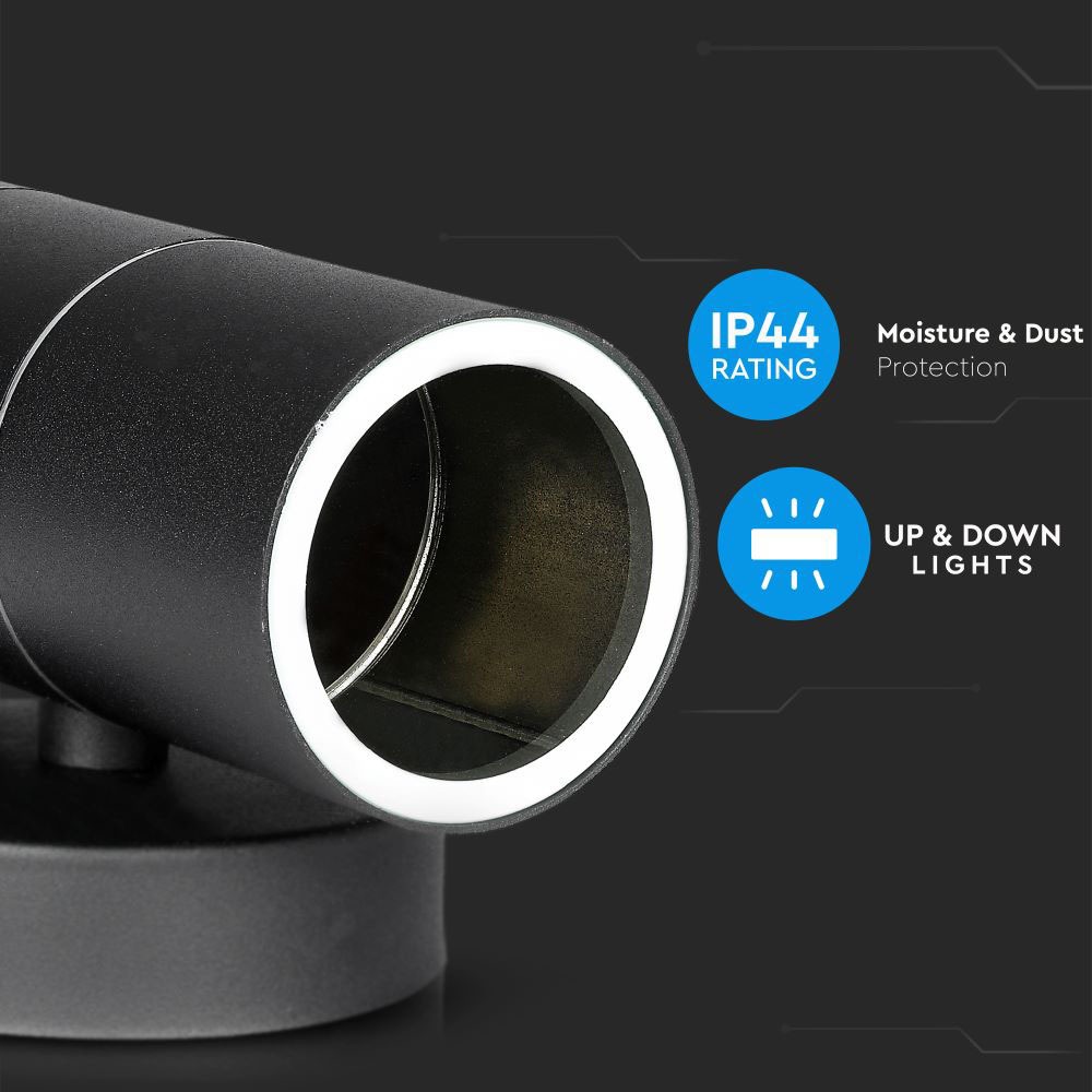 GU10 Wall Fitting Stainless Steel Body Matt Nero IP44 Up Down img 1