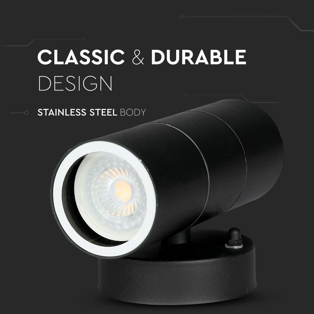 GU10 Wall Fitting Stainless Steel Body Matt Nero IP44 Up Down img 2