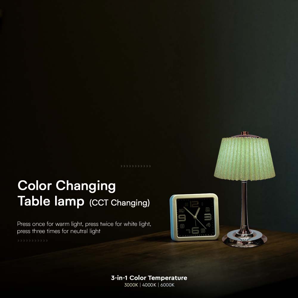 1.5W LED Table Lamp 3000K Chrome + Pale Green img 2