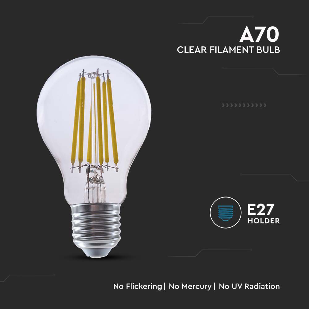LED - 18W Filament E27 A70 Clear Cover 3000K