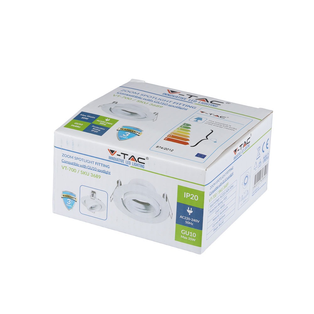 GU10 Zoom Fitting Bianco