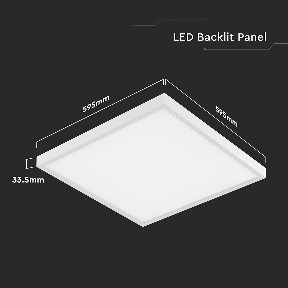 LED Panel 36W 595x595mm Backlit 120Lm/W 4000K 10PCS/SET 2in1