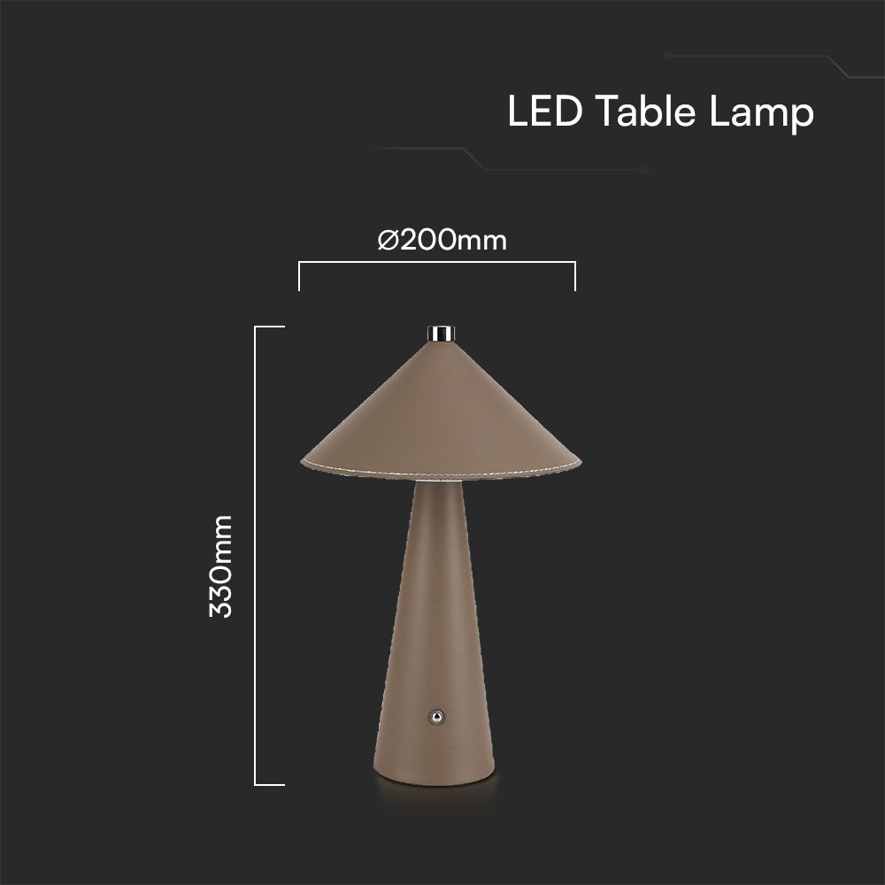 3W LED Magnetic Table Lamp With Battery 4000mAh CCT: 3IN1 Brown Body Dimmable