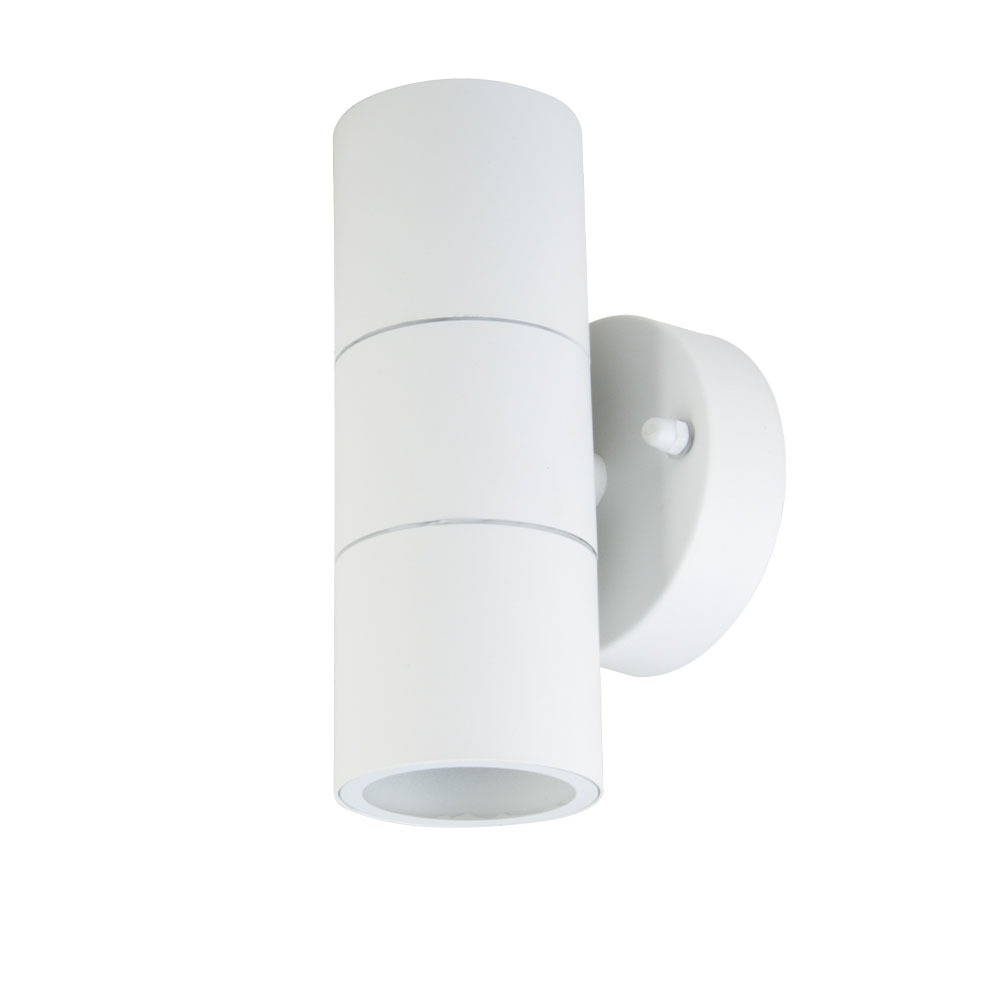GU10 Wall Fitting Stainless Steel Body Matt Bianco IP44 Up Down