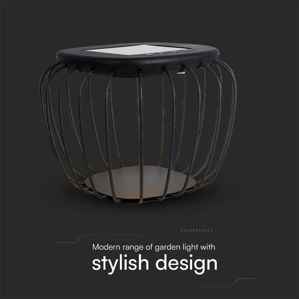 1W LED Designer Solar Light Black Body 6000K+3000K