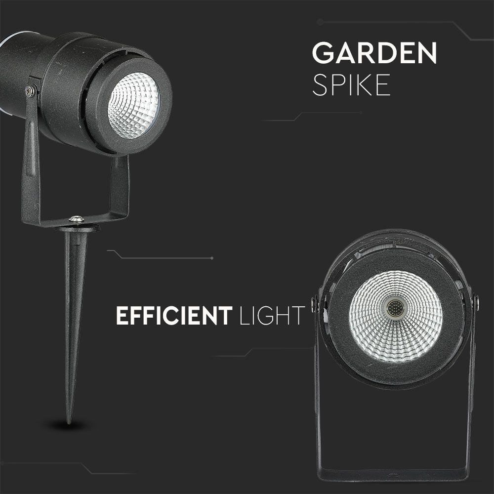 12W LED Garden Spike Lamp Black Body 3000K