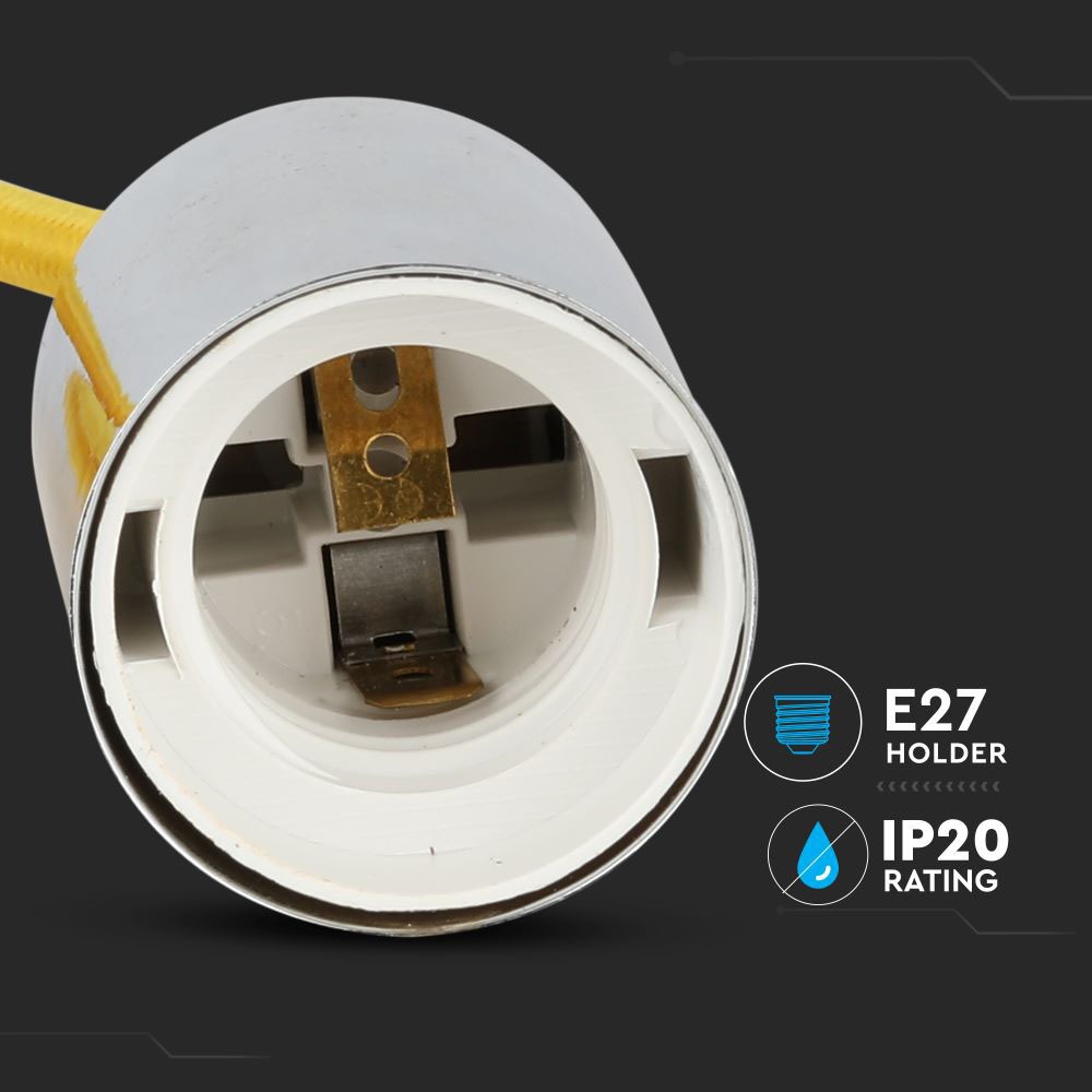 Lampadario con Portalampada Cromo Dome Giallo Chiaro Cavo img 1