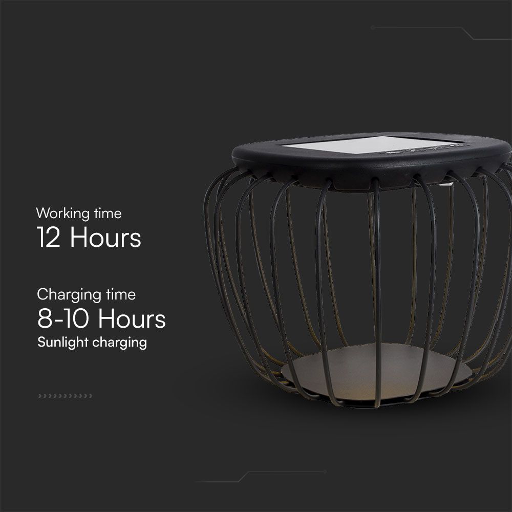 1W LED Designer Solar Light Black Body 6000K+3000K img 1