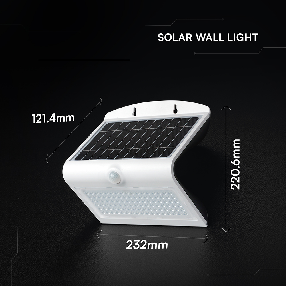 6.8W LED Lampada Solare Luce Bianco Naturale Corpo Bianco