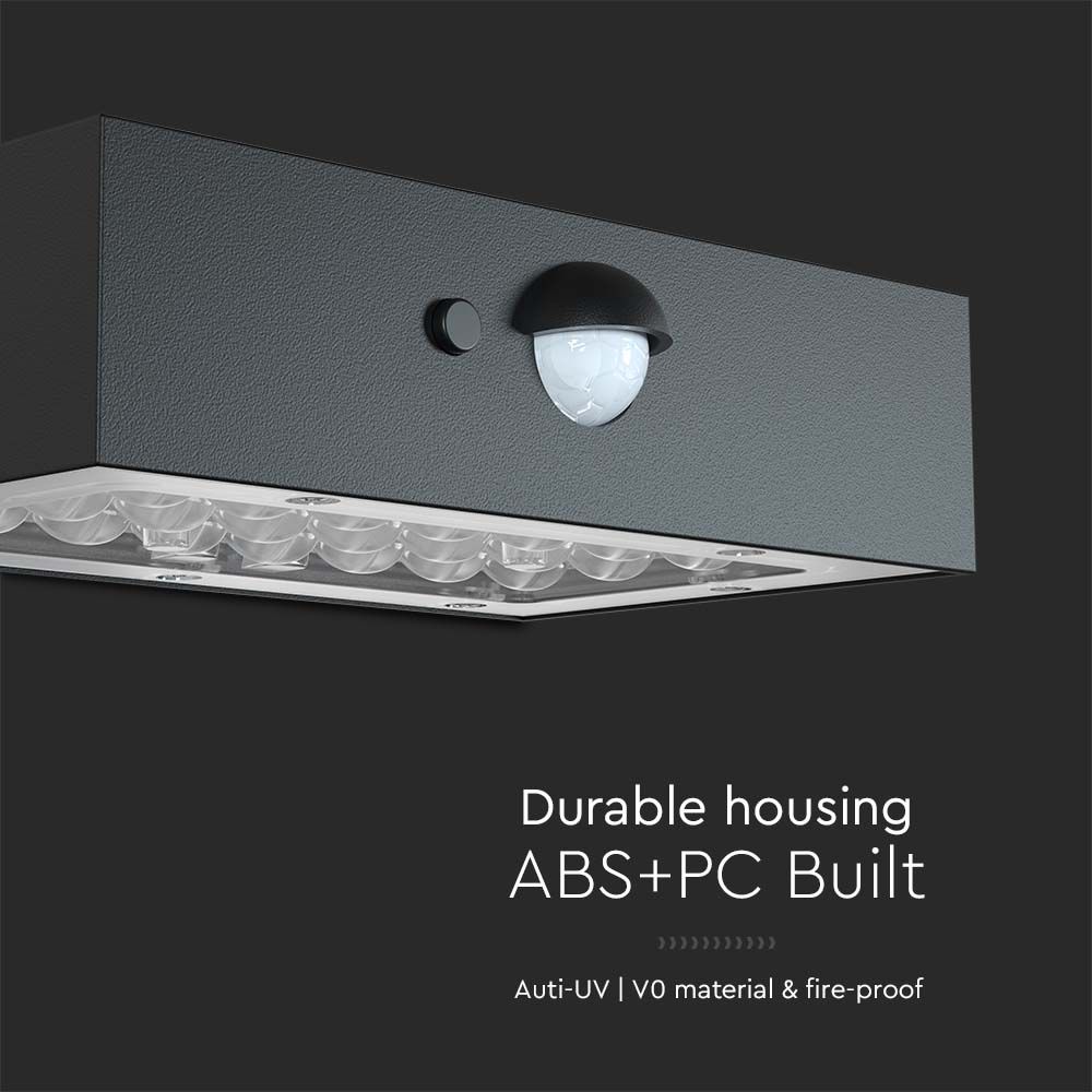 LED SOLARE DA PARETE LIGHT-BRICK 350LM BATTERIA LITIO 3,7v 1200mAh 4000K+3000K NERO img 3