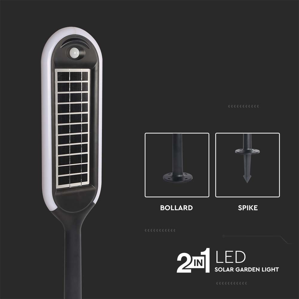 5W LED Solar Bollard Light With White + Black Body 3000K img 3