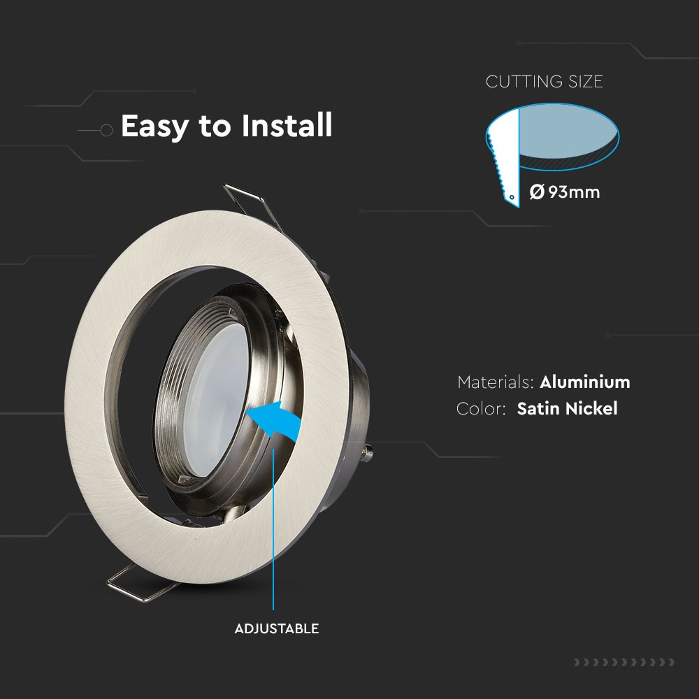 GU10 Zoom Fitting Satin Nickle img 1