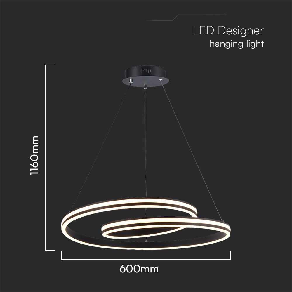 LED Designer Pendant Lampholder Black + White Body