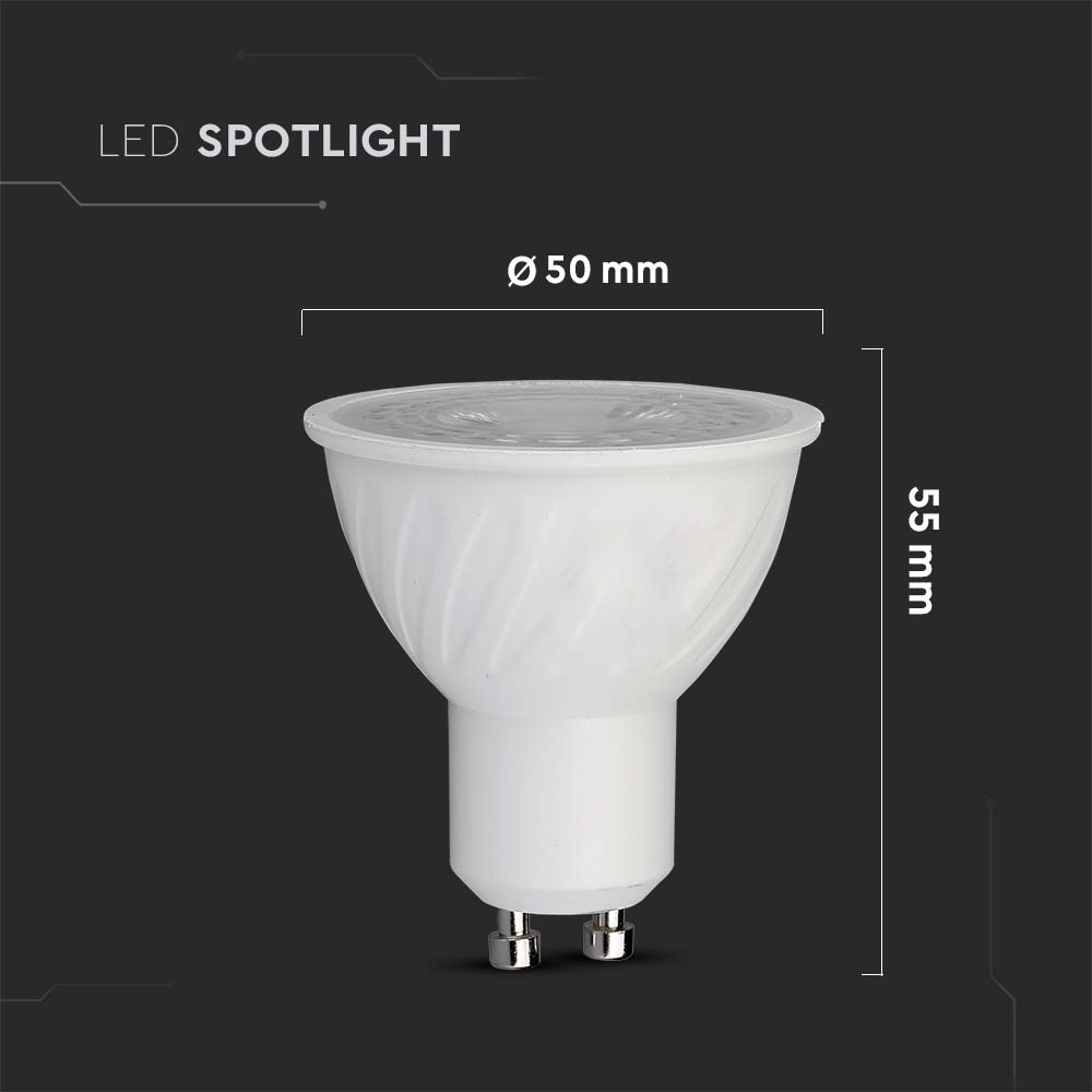LED Spotlight SAMSUNG CHIP - GU10 6W  Ripple Plastic 10°D 3000K