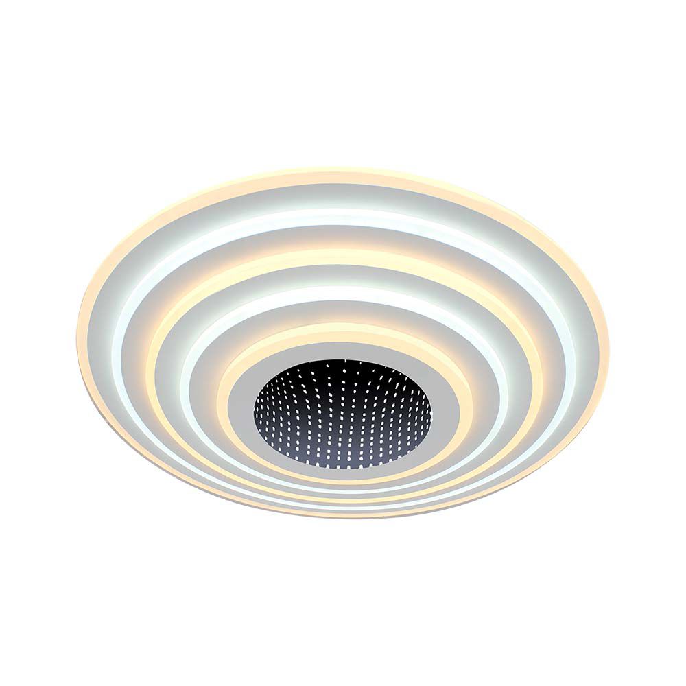 Lampadario LED con Telecomando Montaggio a Plafone 125W d: 500x70mm Dimmerabile CCT: 3000K+6000K