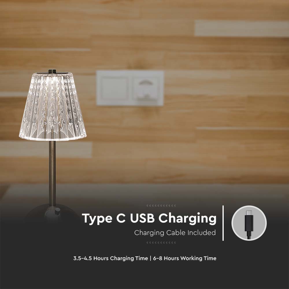 3W Led Table Lamp Nickle Sand 3in1 img 2