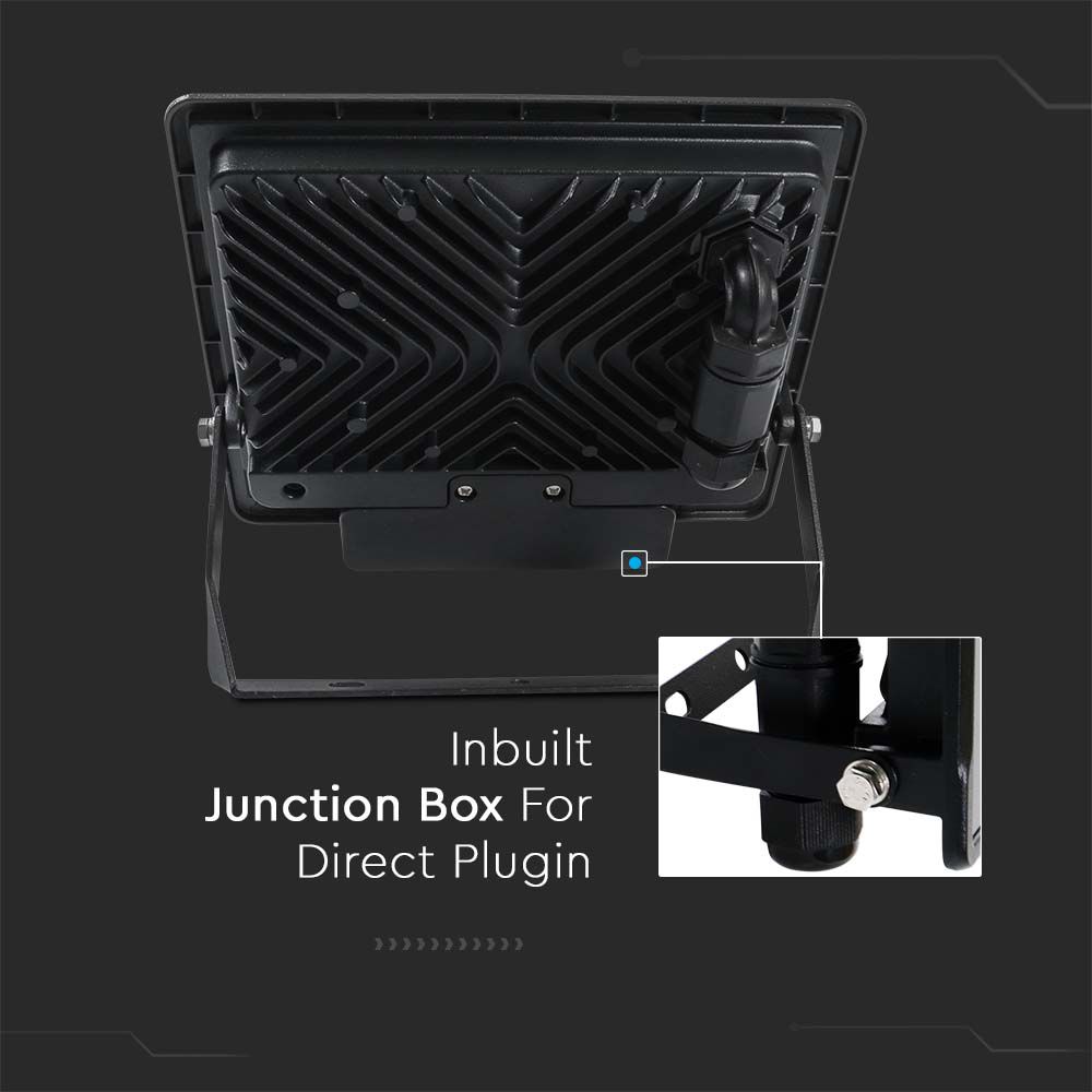 30W LED PIR Sensor Floodlight SAMSUNG CHIP Black Body 3000K img 2