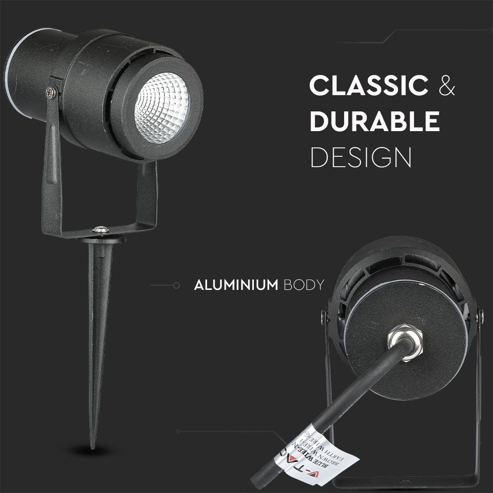 12W LED Garden Spike Lamp Black Body 3000K img 2