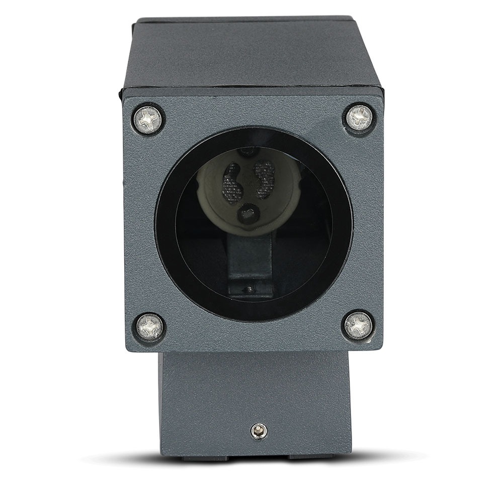 Lampada LED da Muro con Portalampada GU10 Doppio Fascio Luminoso Superiore e Inferiore Colore Grigio Scuro IP44 img 4