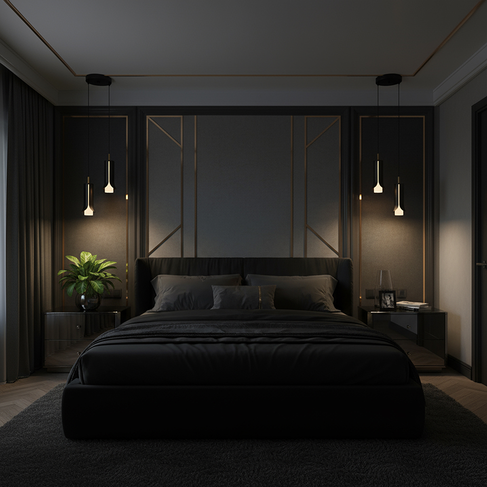 2X5W LED Decorative Hanging Lamp (D150*H30mm) 3000K Sandy Black img 1