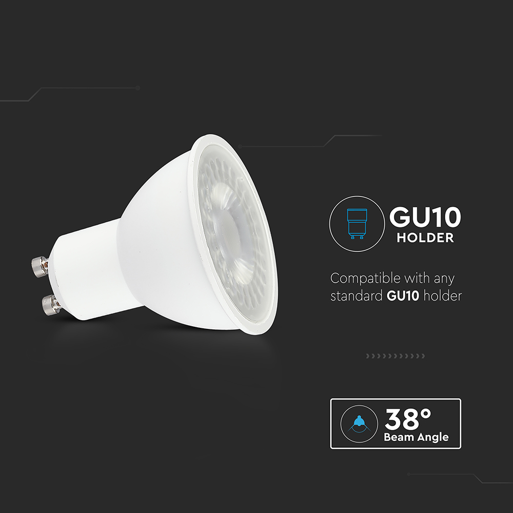 LED Spotlight - 7.5W GU10 Ripple Plastic 4000K 38° img 1