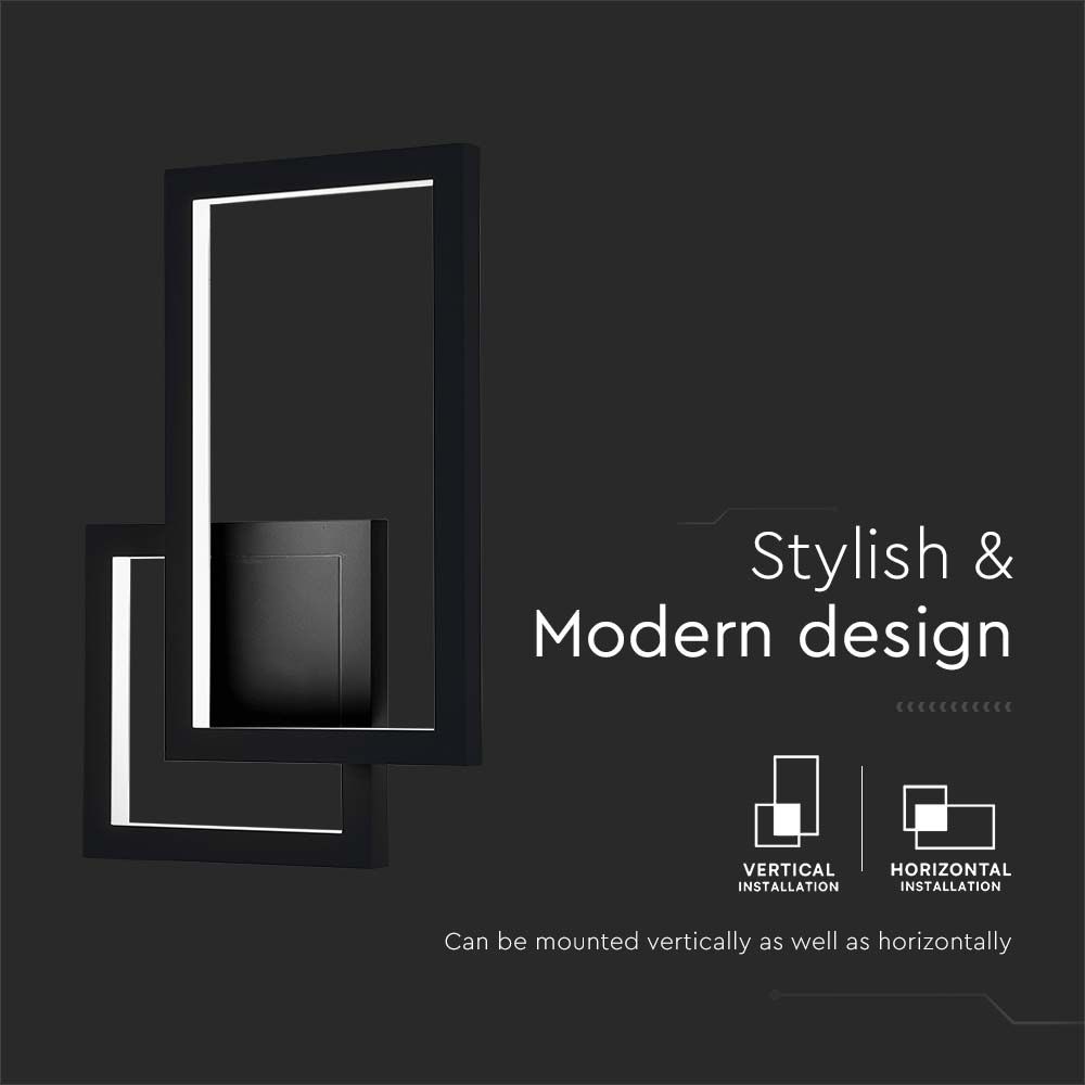 Lampada LED da Muro 20W Colore Nero 3000K IP20