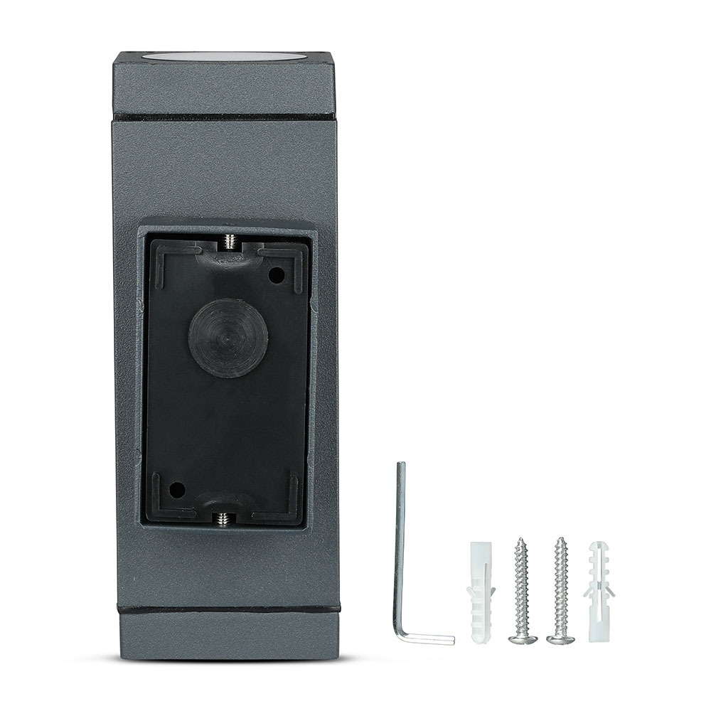 Lampada LED da Muro con Portalampada GU10 Doppio Fascio Luminoso Superiore e Inferiore Colore Grigio Scuro IP44 img 5