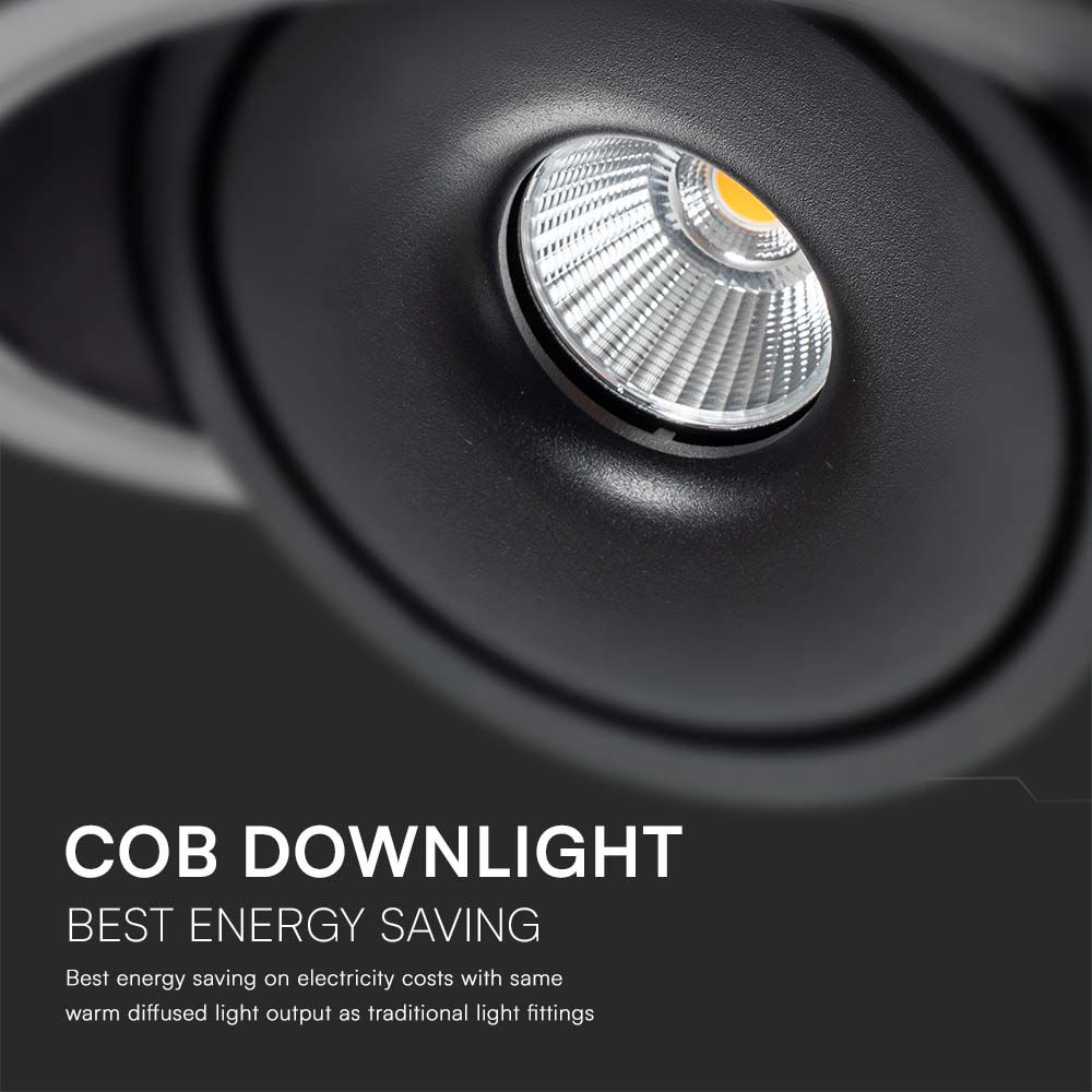 20W LED COB Downlight 3IN1 Black Body img 1