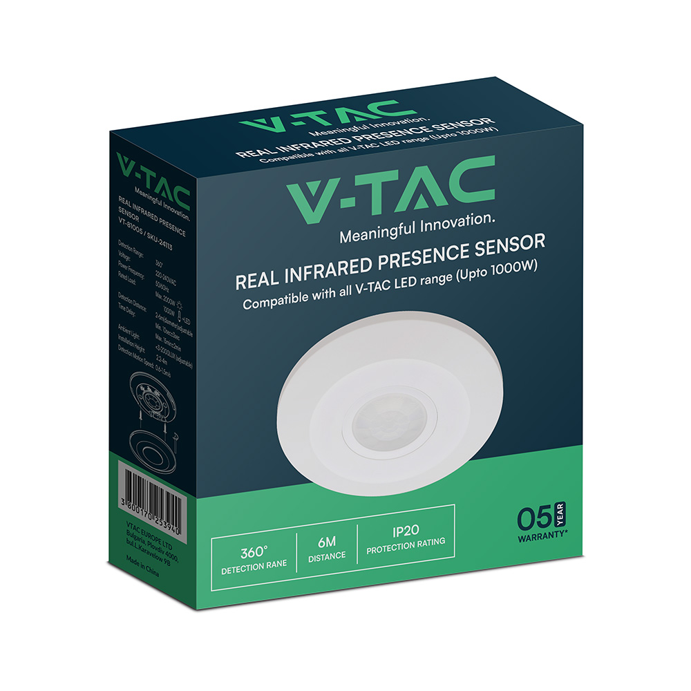 REAL PIR Presence Sensor Surface Mount White Body