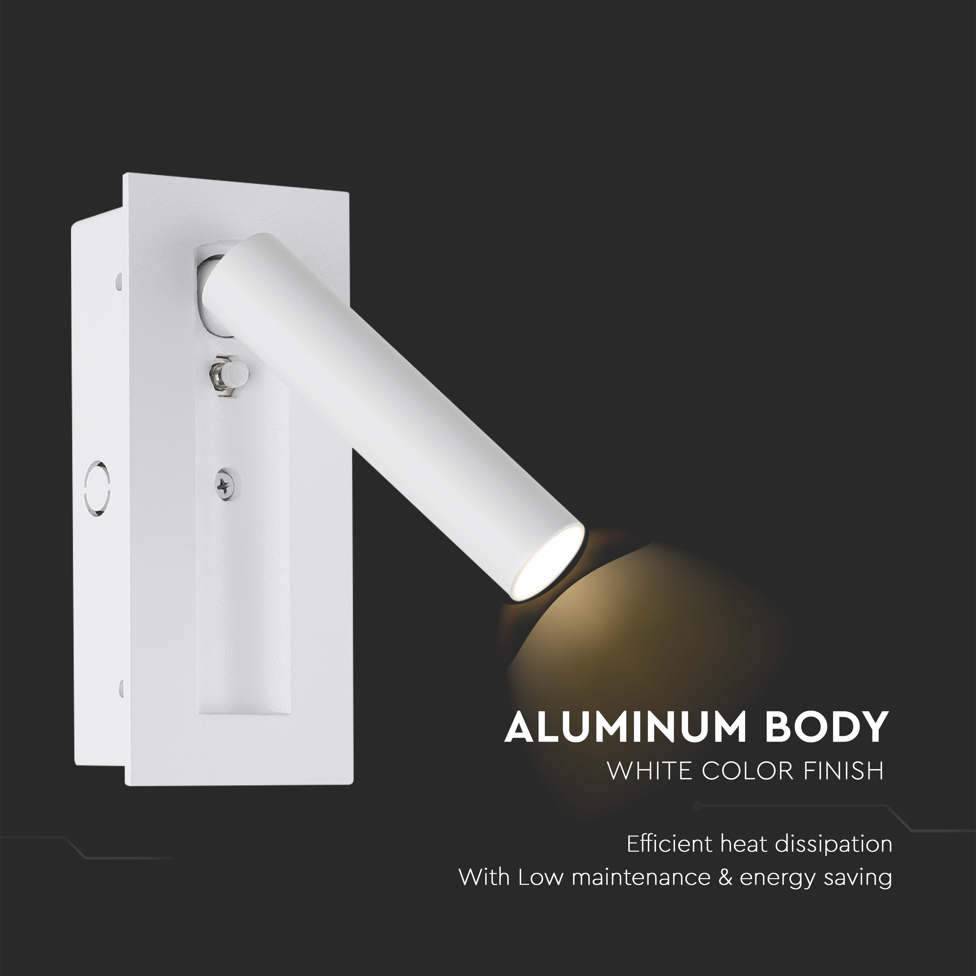 2W LED Bedside Light CREE CHIP Aluminum+PC White Body IP20 3000K img 1