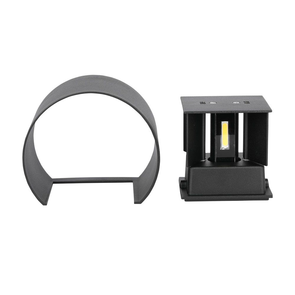 6W Wall Lamp With Bridglux Chip Black Body Round IP65 4000K img 2