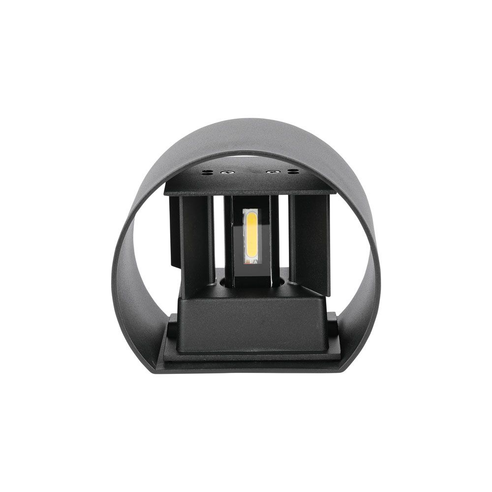 6W Wall Lamp With Bridglux Chip Black Body Round IP65 4000K img 1