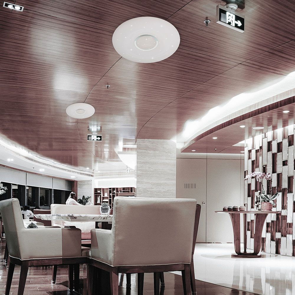 Plafoniera LED Rotonda 60W con Telecomando Cambia Colore 3 in 1 Effetto Stellato d: 493mm h: 80mm Dimmerabile img 1