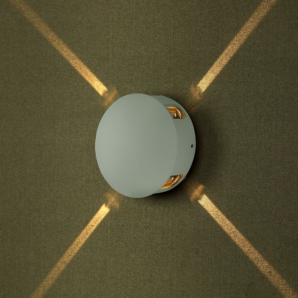 4W LED Wall Light Black Body Round 4000K IP65