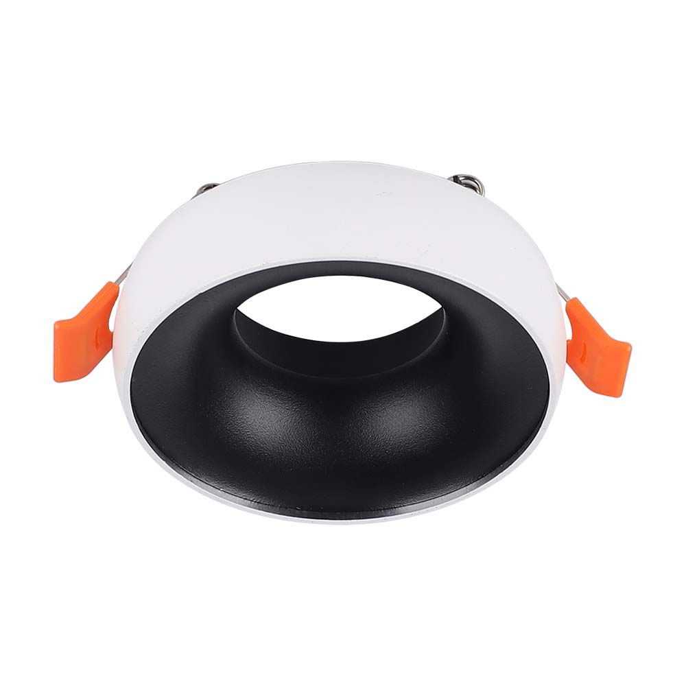 GU10 Fitting Round White Frame  Black Reflector