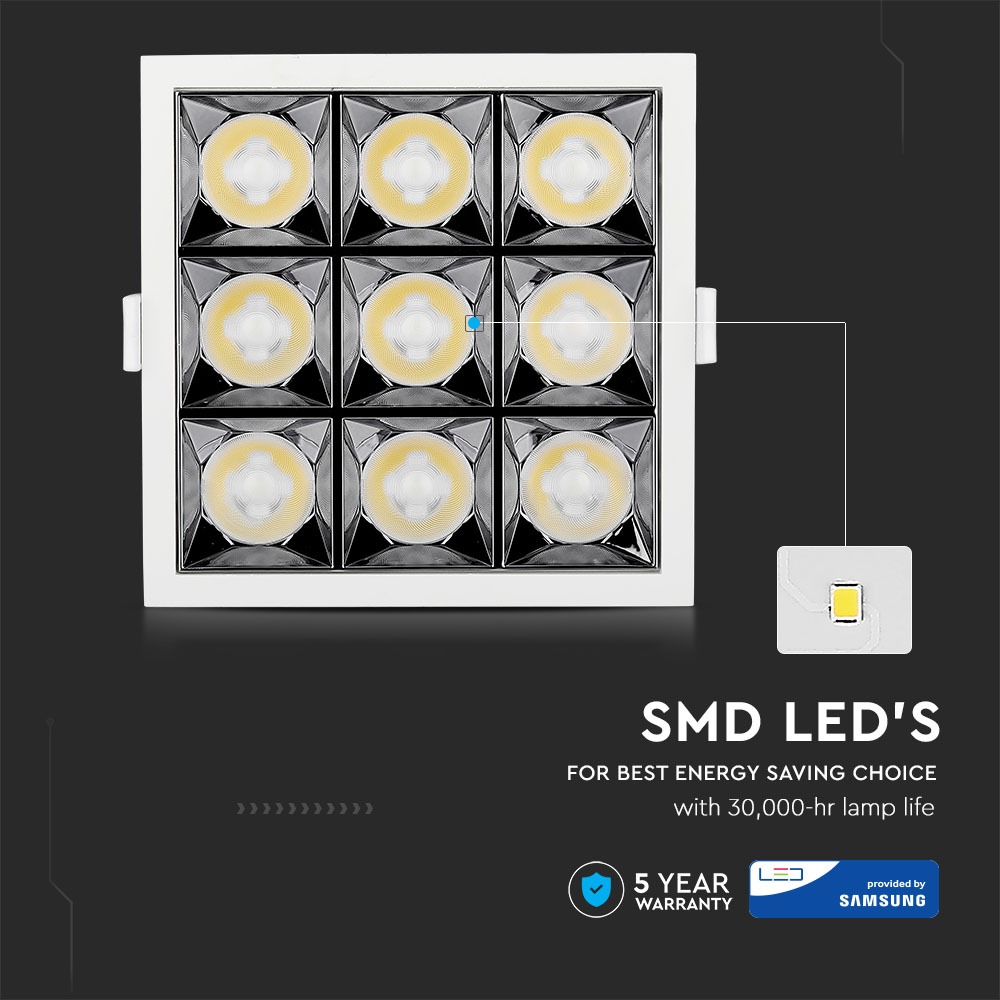 LED Faretto da incasso SAMSUNG Chip 36W SMD Reflector 38gradi 2700K img 4