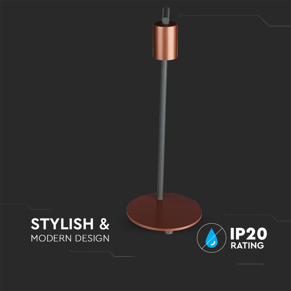 Lampada da tavolo di design E27 Holder Switch Bronzato rosso img 1