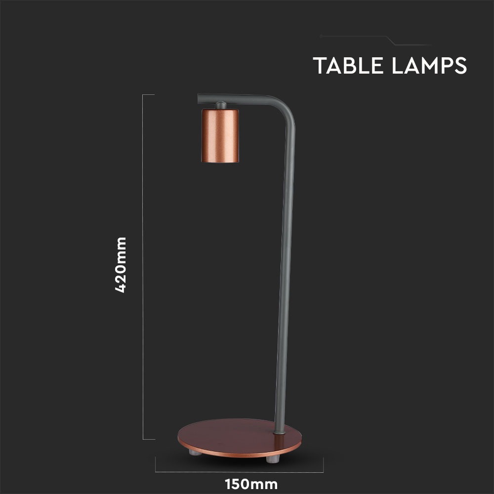 Lampada da tavolo di design E27 Holder Switch Bronzato rosso