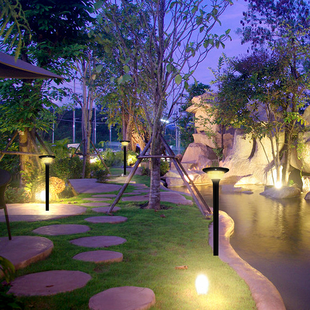 15W LED Solar Garden Light Master Power 12000mAh 3.2V CCT 3IN1 Black Body img 1