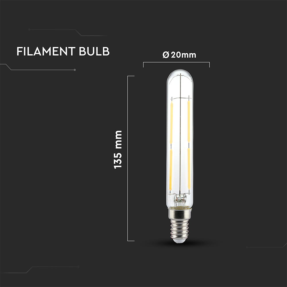 LED Bulb - 4W E14 T20 Filament Clear Glass 4000K