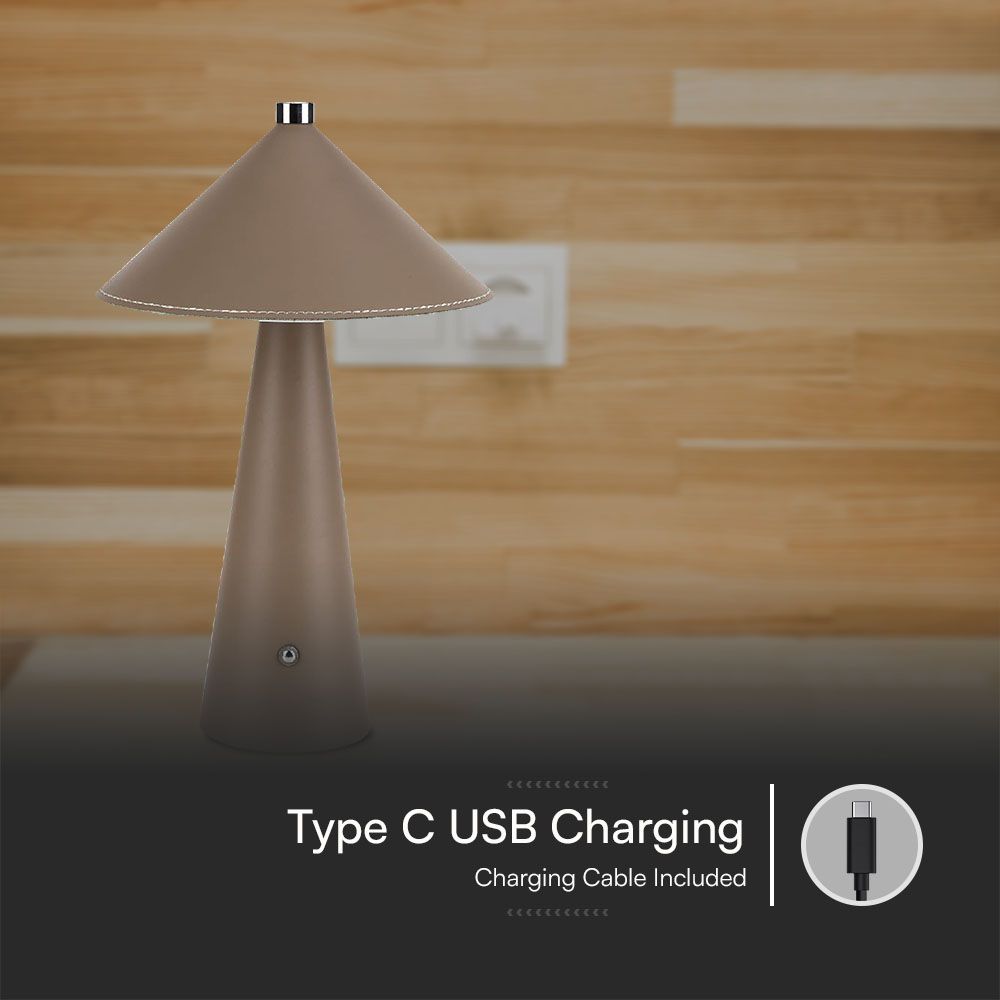 3W LED Magnetic Table Lamp With Battery 4000mAh CCT: 3IN1 Brown Body Dimmable img 2