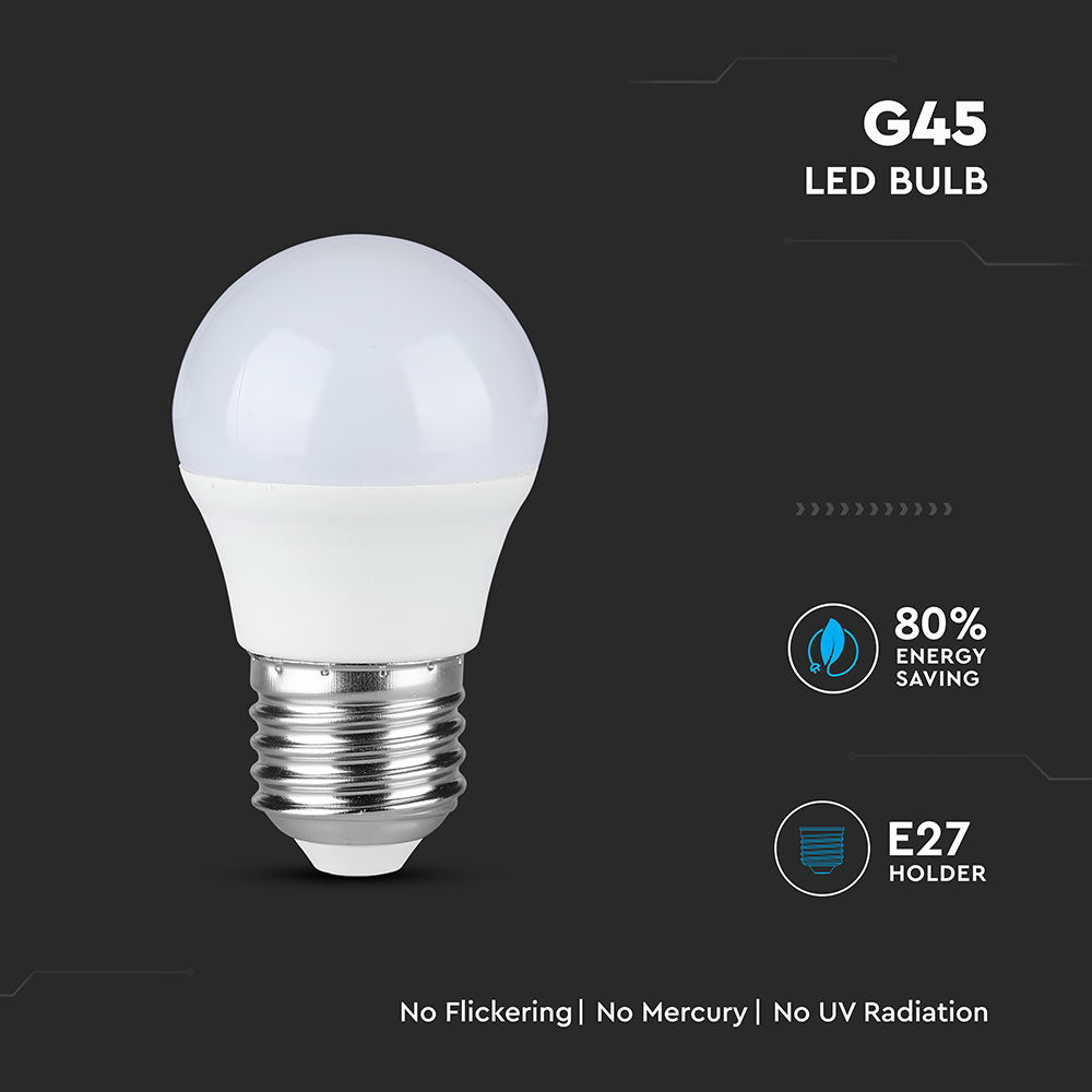 LED Bulb - 6.5W E27 G45 6500K img 1