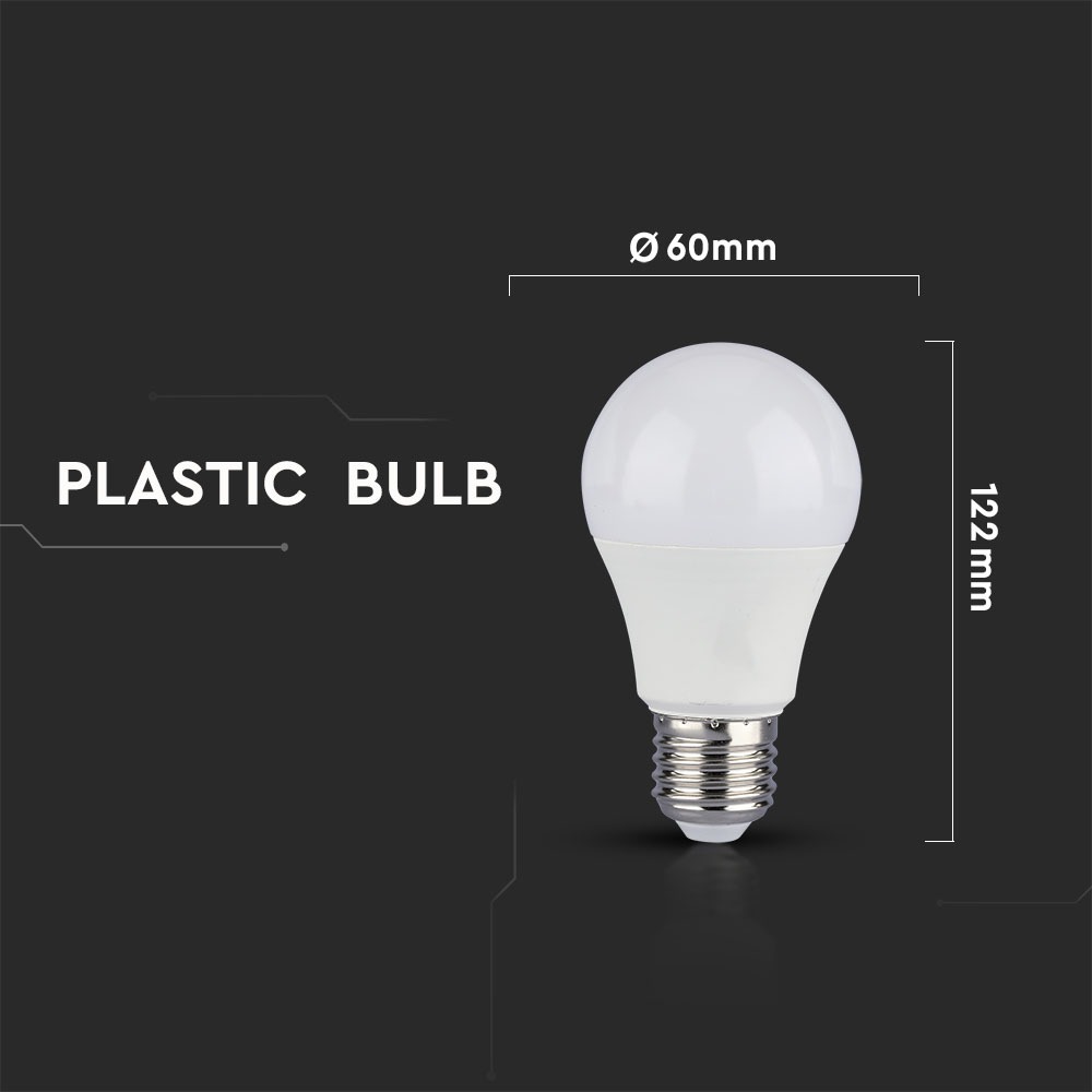 Lampadina LED 9W E27 A60 Termoplasticoo 3 Fase Dimming Bianco